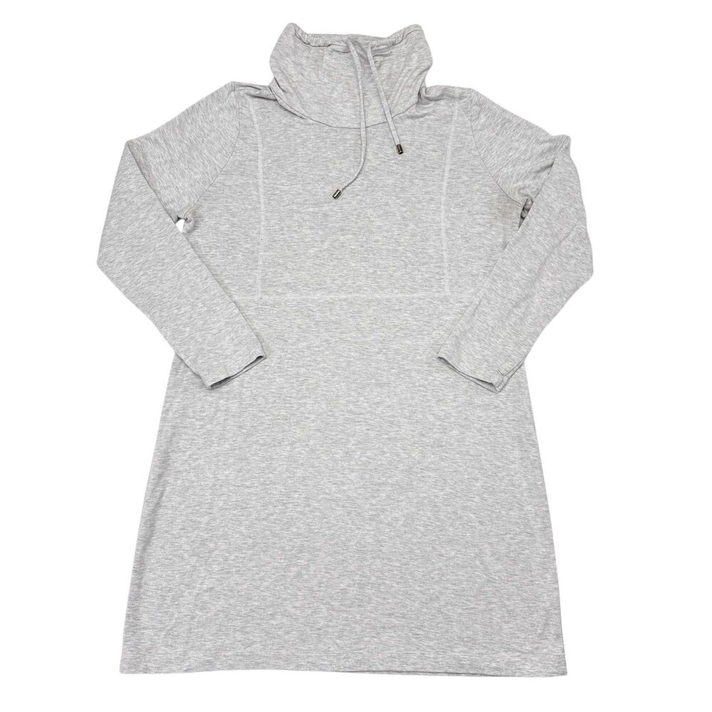J Jill Pure Jill‎ Cowl Neck Dress Size Large Gray Jersey Casual Pullover Shift